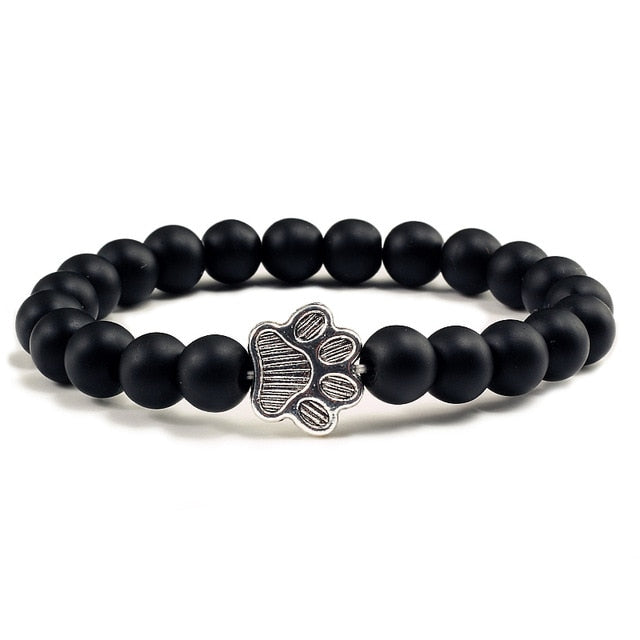 Pulsera con dije de piedra con estampado de pata